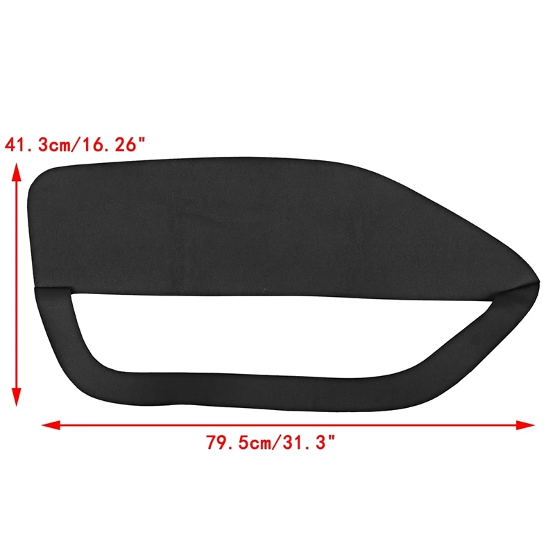 

2Pcs Door Panel Insert Cards Cover Black Synthetic Leather Black Fit for Ford for Mustang 05-09 Front Door Plate Parts