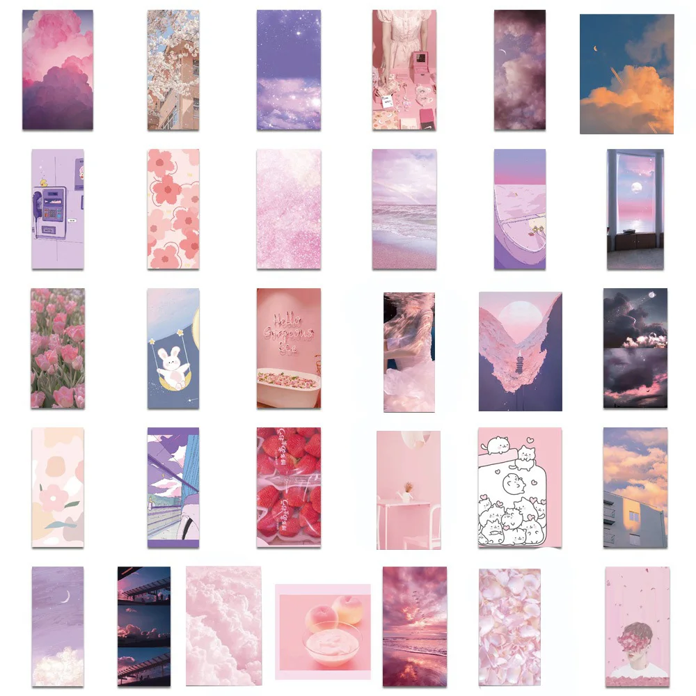 103062pcs funny pink style girl cartoon graffiti stickers aesthetics phone laptop luggage waterproof sticker kid classic toy free global shipping