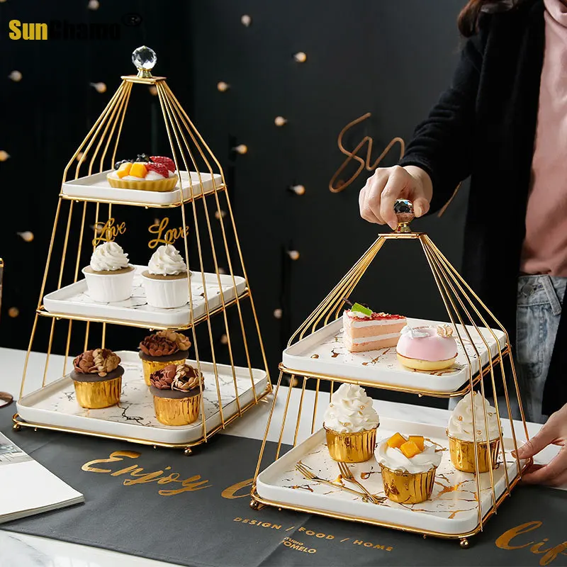 

Dessert Table Decoration Tea Break Cake Tray Display Stand Wrought Iron Afternoon Tea Snack Stand Cake Stand Home Tool