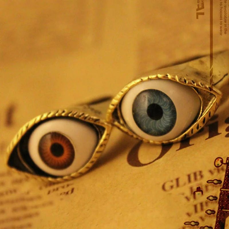 R32 Модные 1 шт. панк коричневые и синие кольца для глазного яблока мужчин женщин