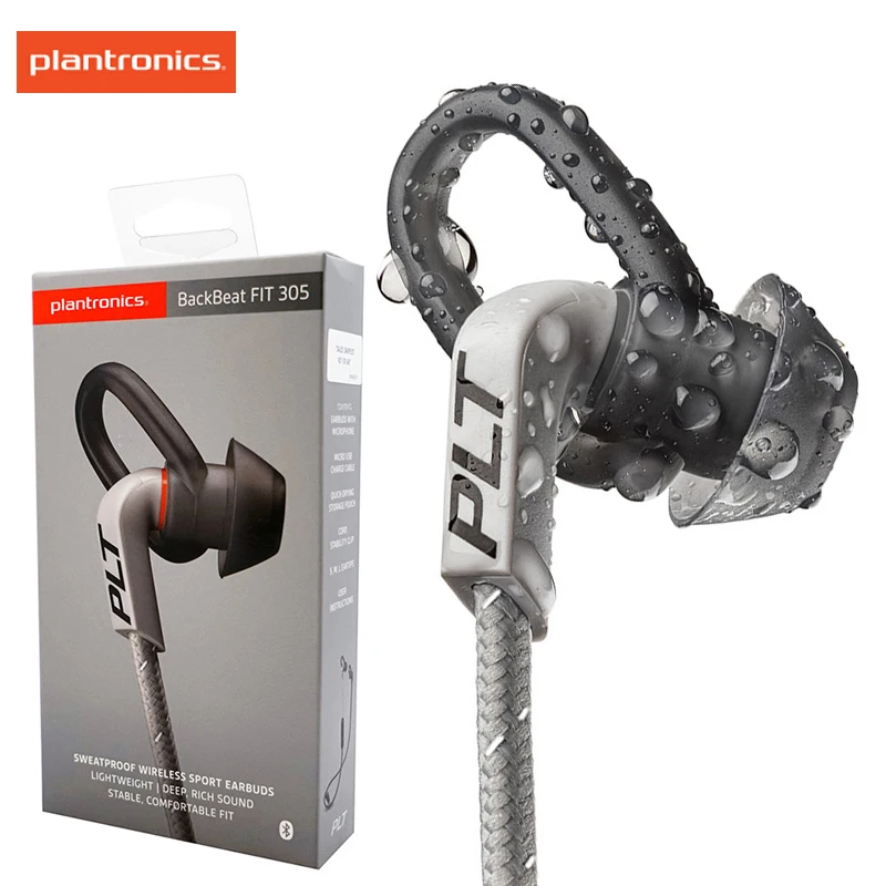 Беспроводные наушники PLANTRONICS BACKBEAT FIT 305 с уровнем IPX5 гарнитура для водных видов