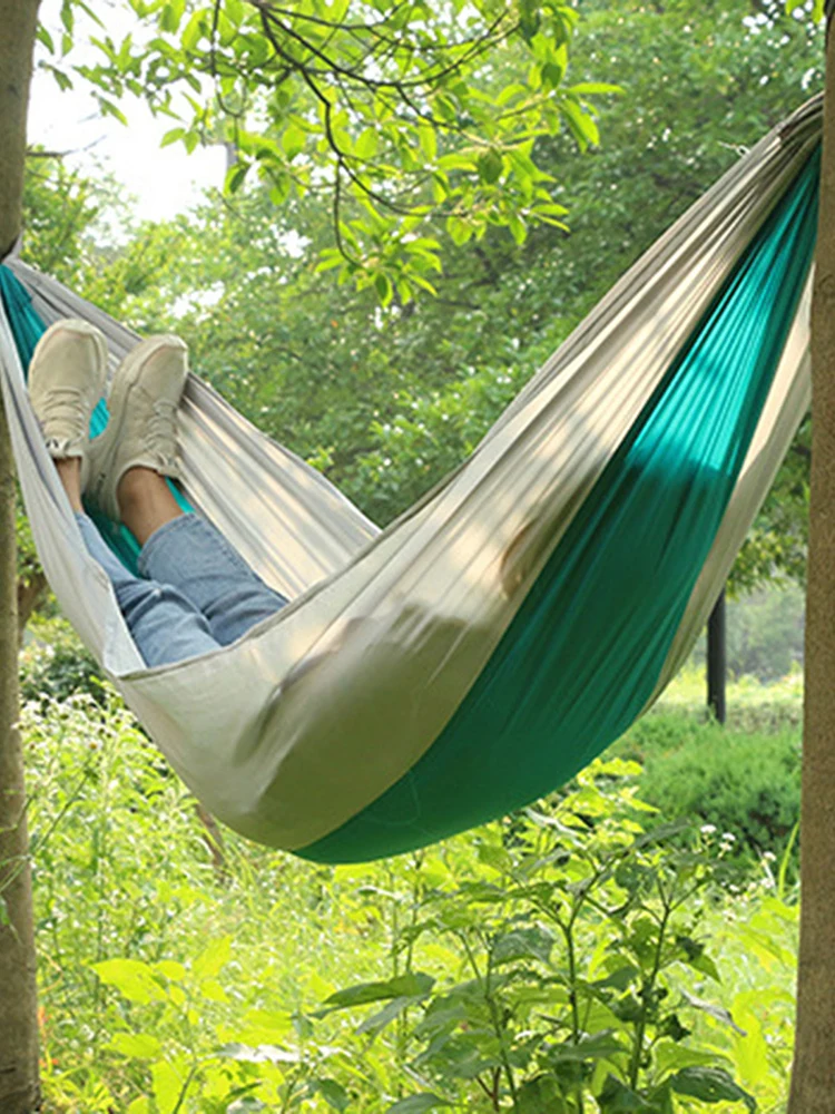 

Outdoor Hammock Garden Home Travel Camping Portable Hammock Swing Canvas Stripe Hang Bed Hammock Load-bearing 100KG