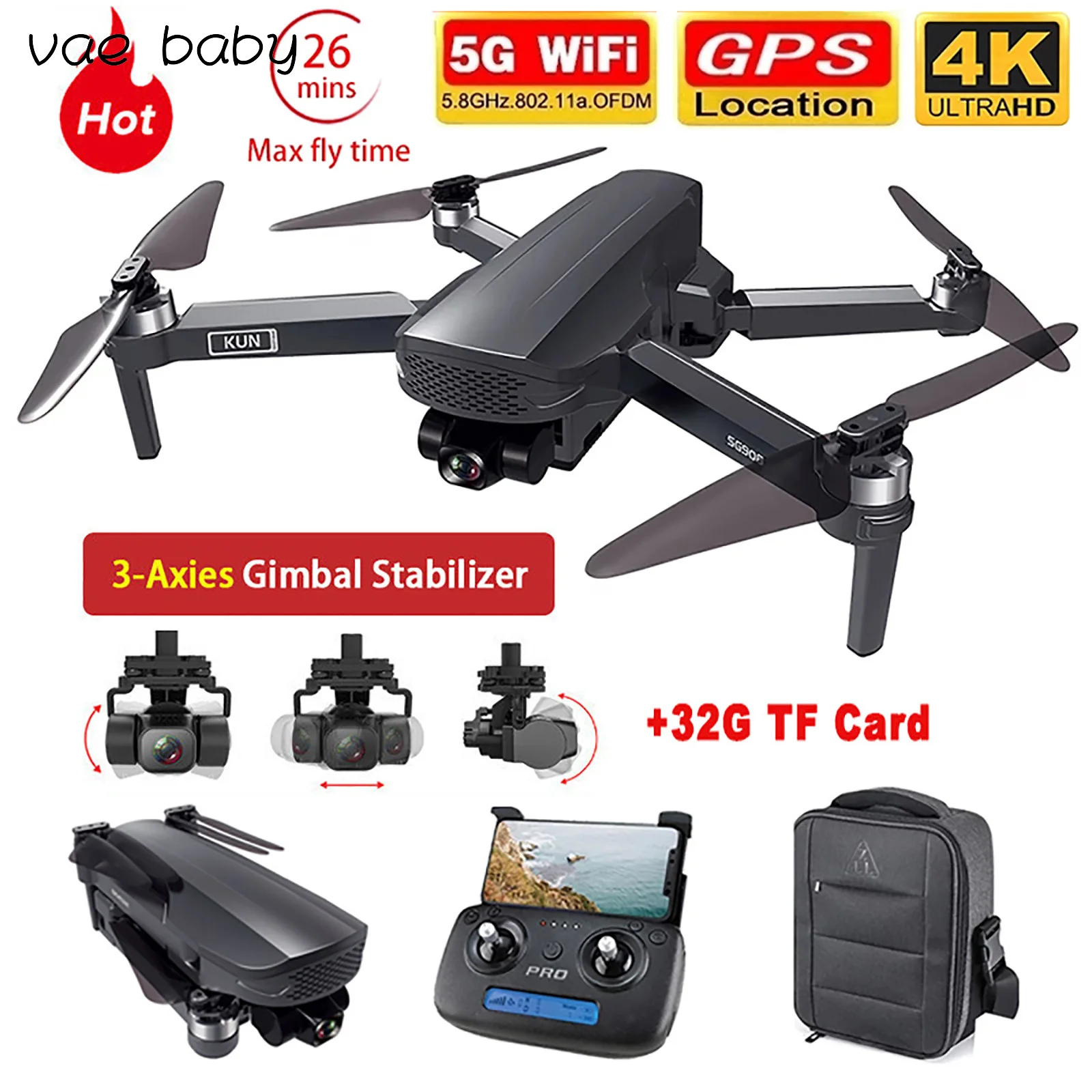 Новинка 2021 3-осевой карданный Дрон SG908 с камерой 4K стандартный Wi-Fi GPS FPV