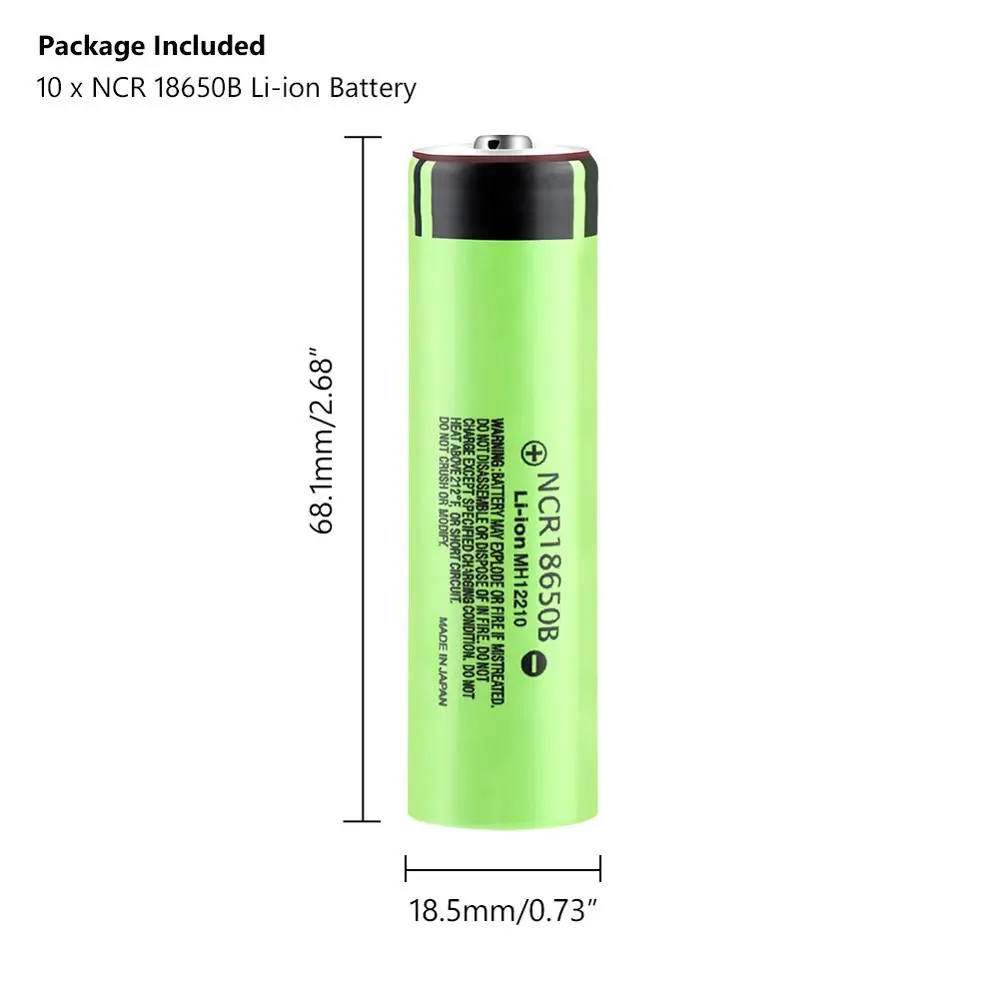 Panasonic High Drain 20A NCR 18650B батарея 3400 мАч электронные аккумуляторные батареи мощный