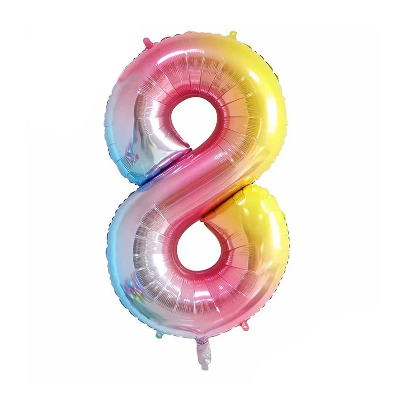 40 inch Gradient rainbow big size Number 0-9 Foil Helium Balloons Birthday Party Celebration decoration large globos | Дом и сад
