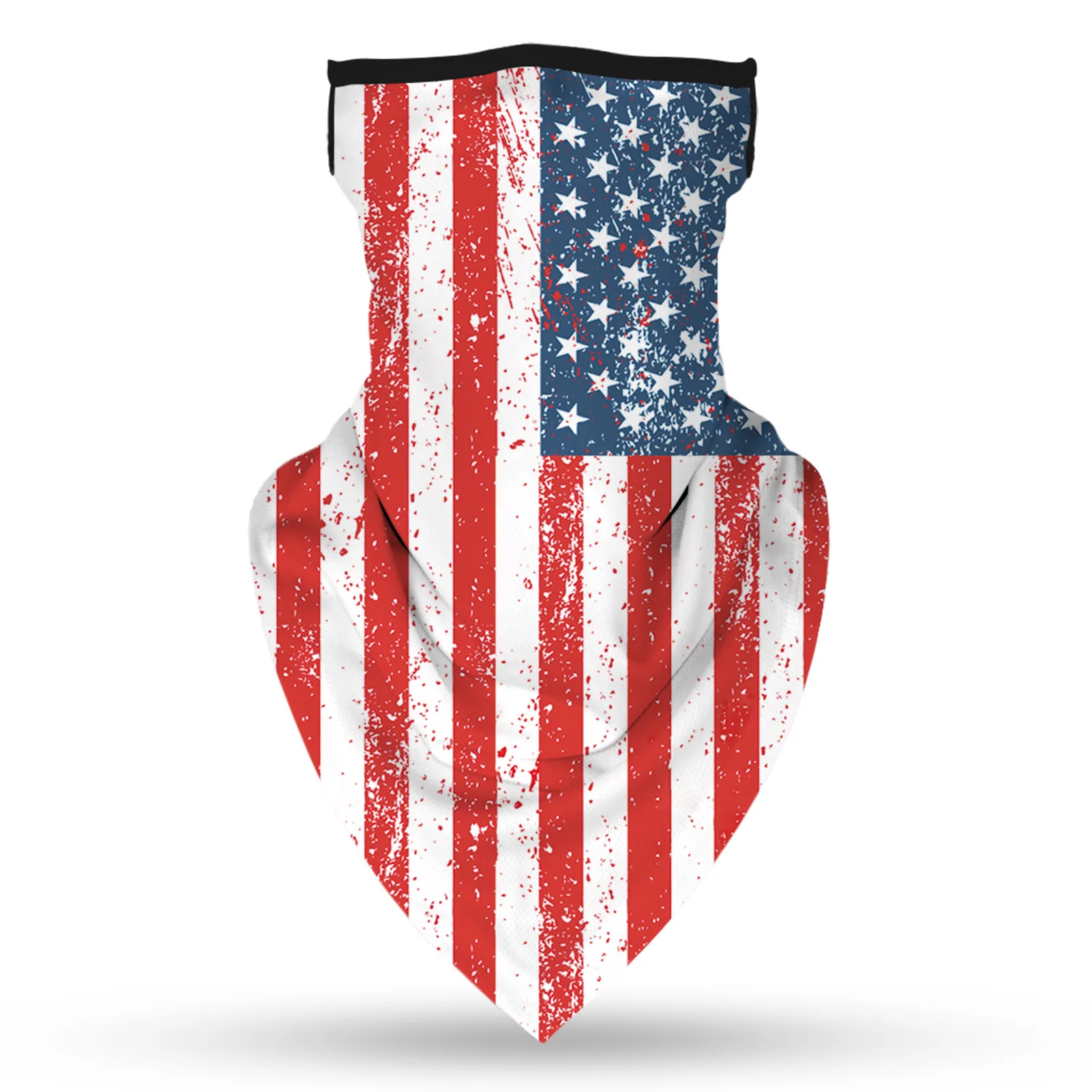 

Women Men's Independence Day American Flag Printing Kerchief Face Mask Hanging Ear Triangle Scarf Multi-Purpose Headscarf