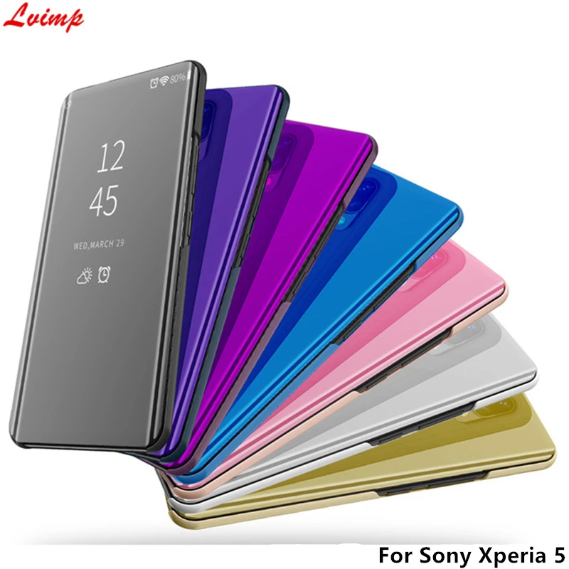 Чехол для sony Xperia 5, 6,1 дюймов, роскошное умное зеркало, чехол для sony Xperia 5 Xperia5, прозрачный чехол с откидной крышкой и подставкой, чехол из искусственной кожи