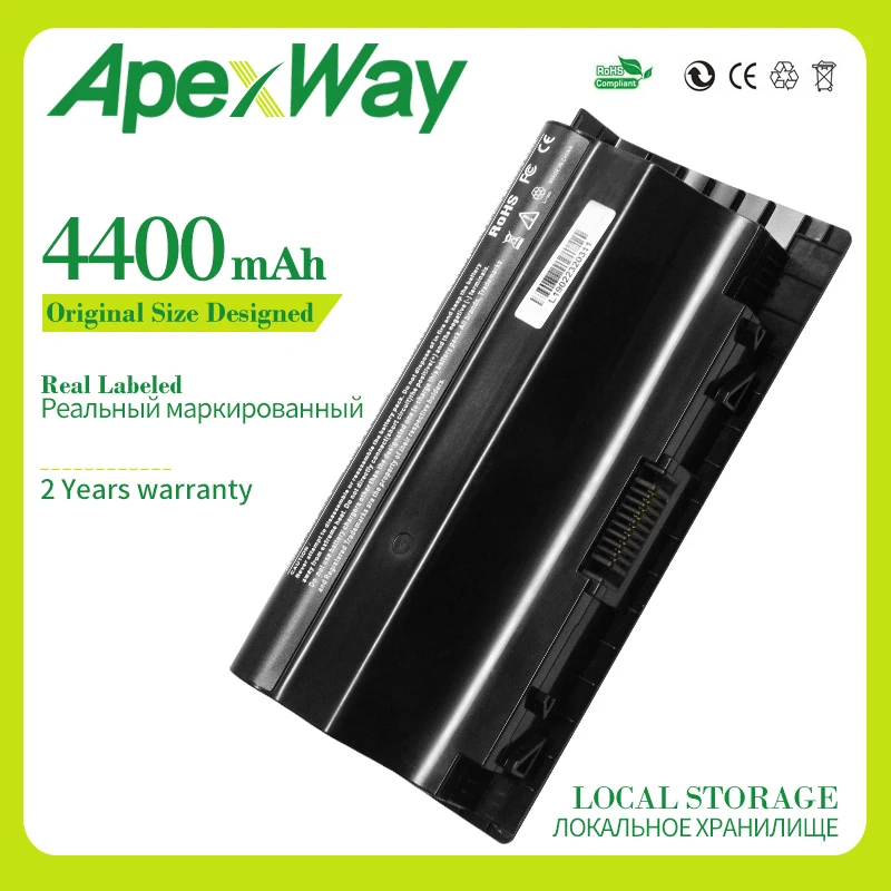Apexway 4400 мАч 14 8 в ячеек Аккумулятор для ноутбука ASUS G75 G75VW G75V3D G75V G75VX G75VM3D G75VM G753D G75VW3D |