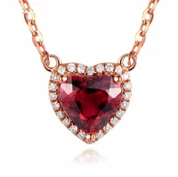 han edition of heart shaped pendant necklace soulmate love red corundum ruby pendant silver ornaments wholesale