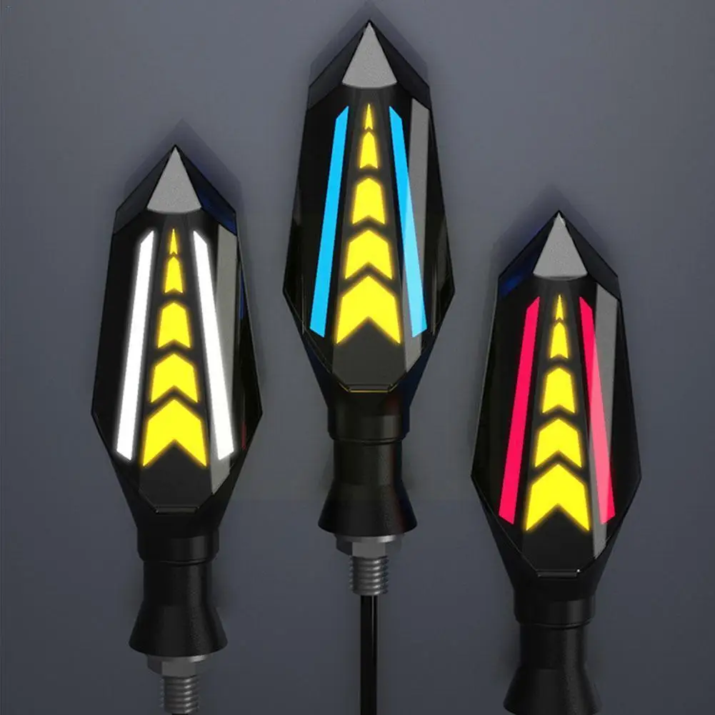 

Motorcycle LED Flowing Turn Signal Light Double Side Modified Car Lighting Blinker Waterpoof Flashing Super Sports Relay Br G9F3