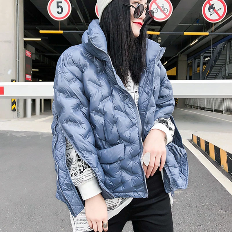 Новинка 2021 черная/синяя зимняя пуховая хлопковая куртка женское плотное зимнее
