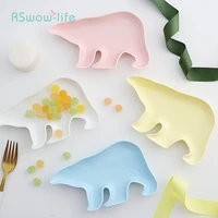 creative cartoon polar bear small dish animal shape snacks candy dried fruit snack plate packing storage tray kitchen supplies