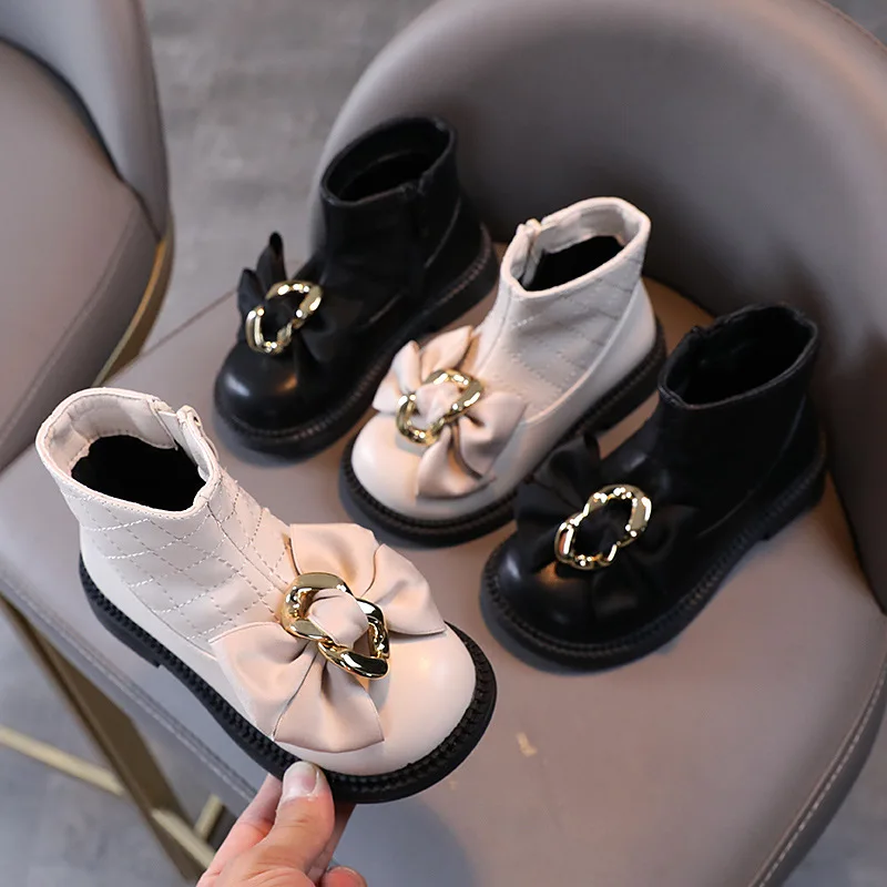 

Winter Girls Casual Warm Cotton Boots Bow Princess Short Boots Children Shoes