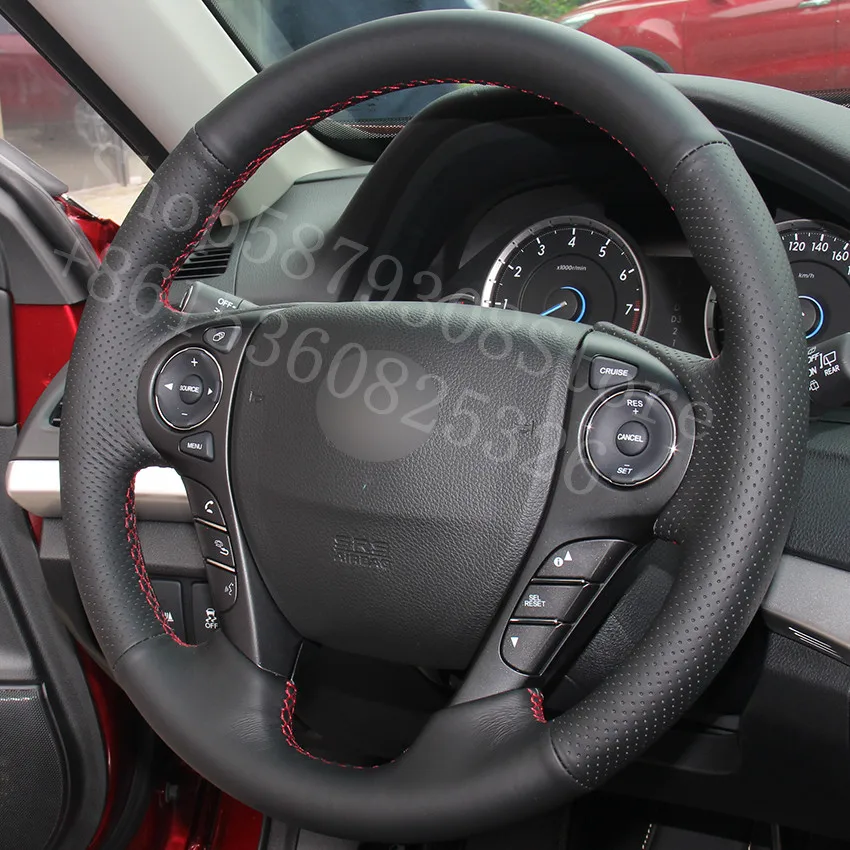 

For Hyundai Equus 2012-2020 5.0 GDi Exclusive Edition Black Leather Car Steering Wheel Covers