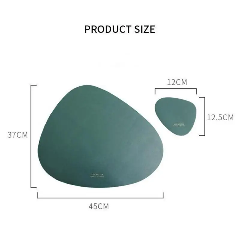 

Nordic Style Tableware Pad Placemat Table Mat PU Leather Heat Insulation Non-Slip Simple Placemats Disc Coaster For Dining Table