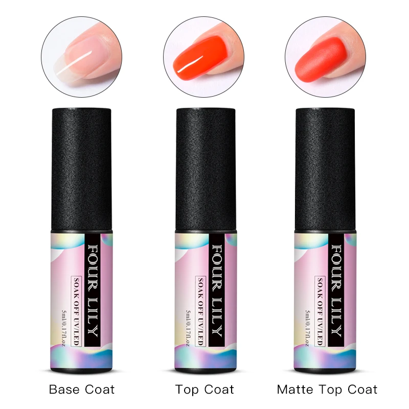 FOUR LILY многофункциональное верхнее и Базовое покрытие женское 5 мл прозрачное