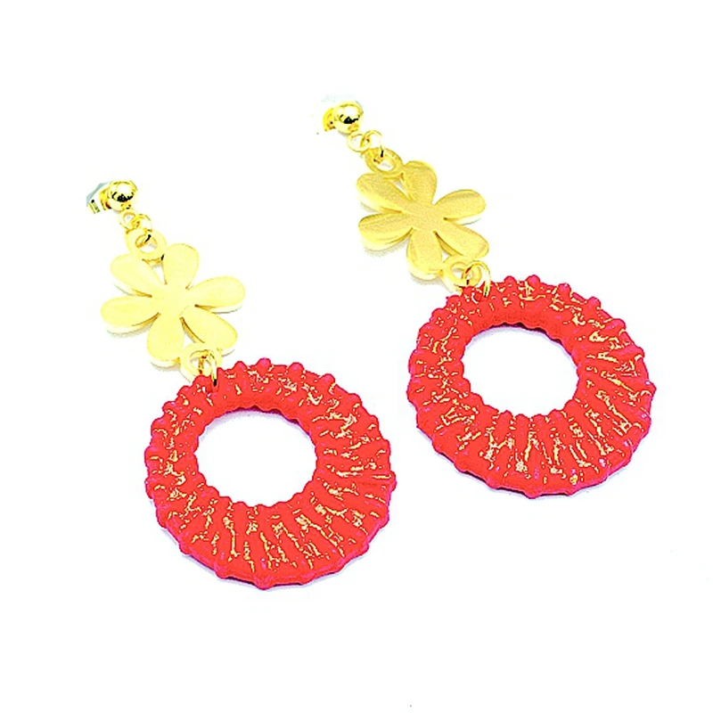 Новые богемные серьги для женщин летние круглые геометрические золотые висячие