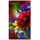 Алмазная картина сделай сам, вышивка крестиком красные цветы, красная роза, мозаика