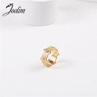 joolim high end pvd retro daisy with glass rings for women stainless steel jewelry wholesale