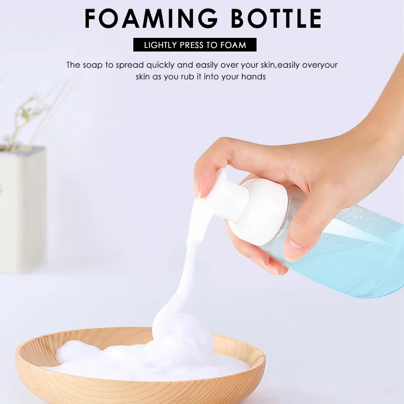 

10Pcs 250ML Dispenser Soap Foaming Pump Empty Bottle Travel Clear Bottle Make Up Shampoo Lotion Containers Bottle