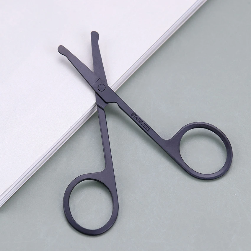 

Ножницы из нержавеющей стали для стрижки волос в носу, 1 шт., ножницы для маникюра и стрижки бровей, инструменты для удаления волос