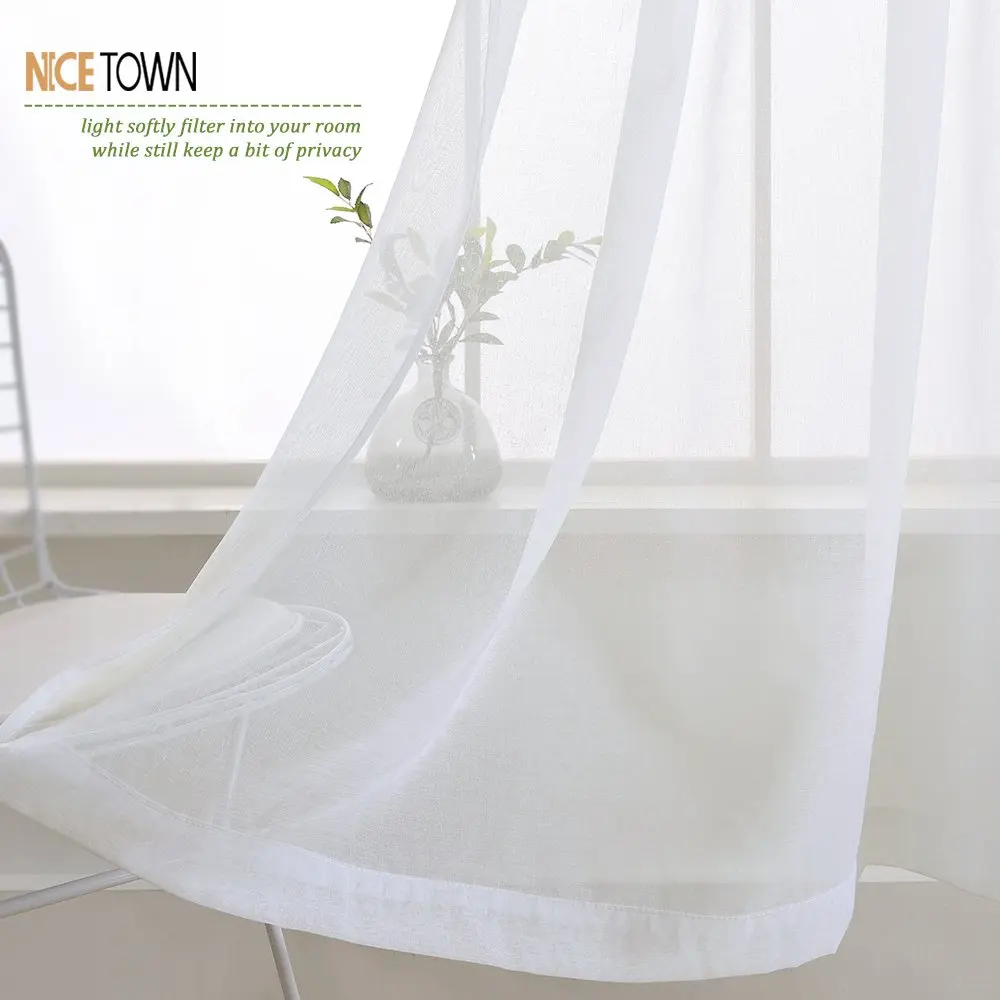 Занавески из белого тюля для гостиной и спальни 2 шт.|Занавески| |