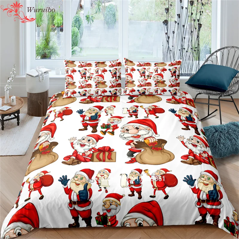 2/3 шт. Рождественский Комплект постельного белья двуспальный комплект с