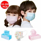 10-200 предмета; Принт; Одноразовая маска 3 Слои ребенка фильтр гигиена полости рта, утепленный детский пуховик уход за кожей лица маска для лица на ушных петлях ребенка Mascarillas