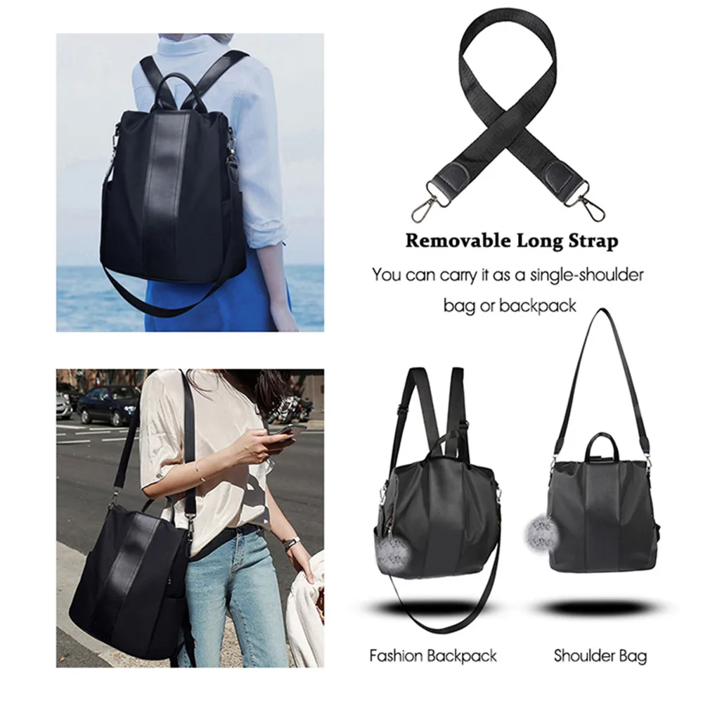 Женский кожаный рюкзак с защитой от кражи вместительный школьный для девочек