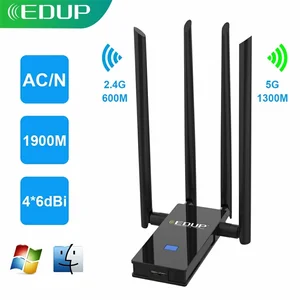 Wi-Fi адаптер EDUP, 1900 Мбитс, USB 3,0, 2,45 ГГц, 802.11AC
