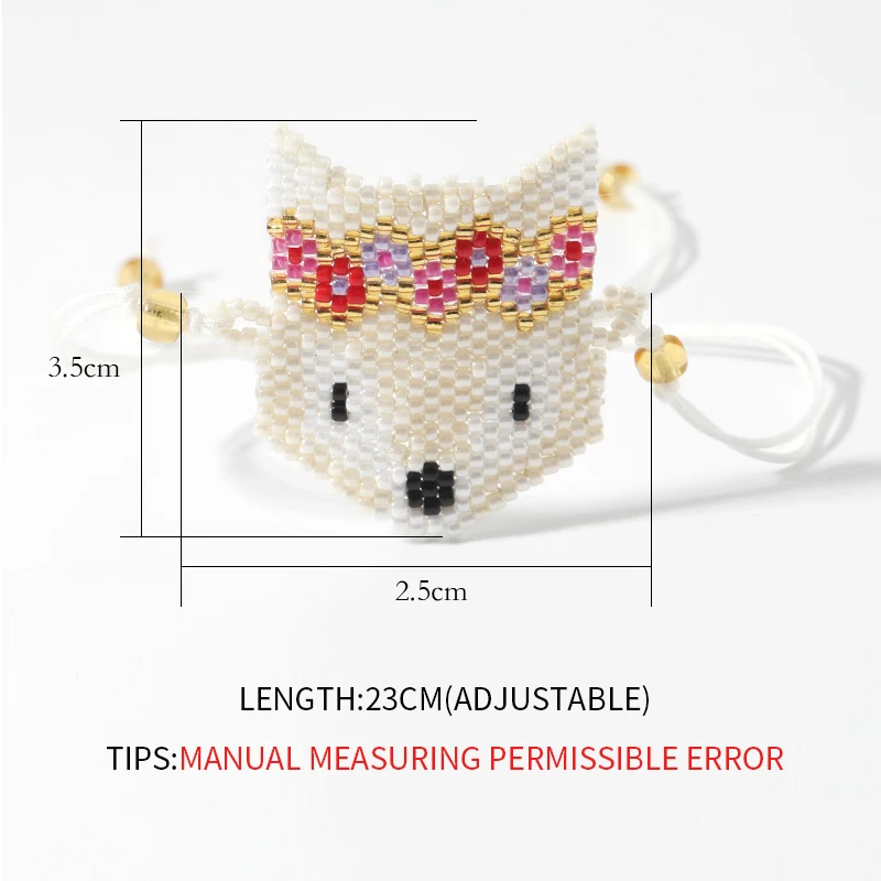 

Charm Beaded Bracelet MIYUKI Delicas Loom Women's Pineapple Bracelet Cat Pulseras Hombre Knotted Braided