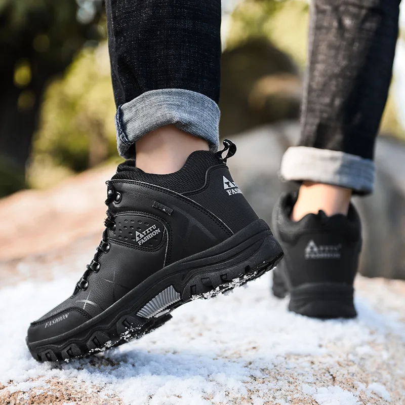 

Chaussure Homme Men Winter Snow Boots Waterproof Leather Sneakers Super Warm Men's Boots Outdoor Male Hiking Boots Work Shoes