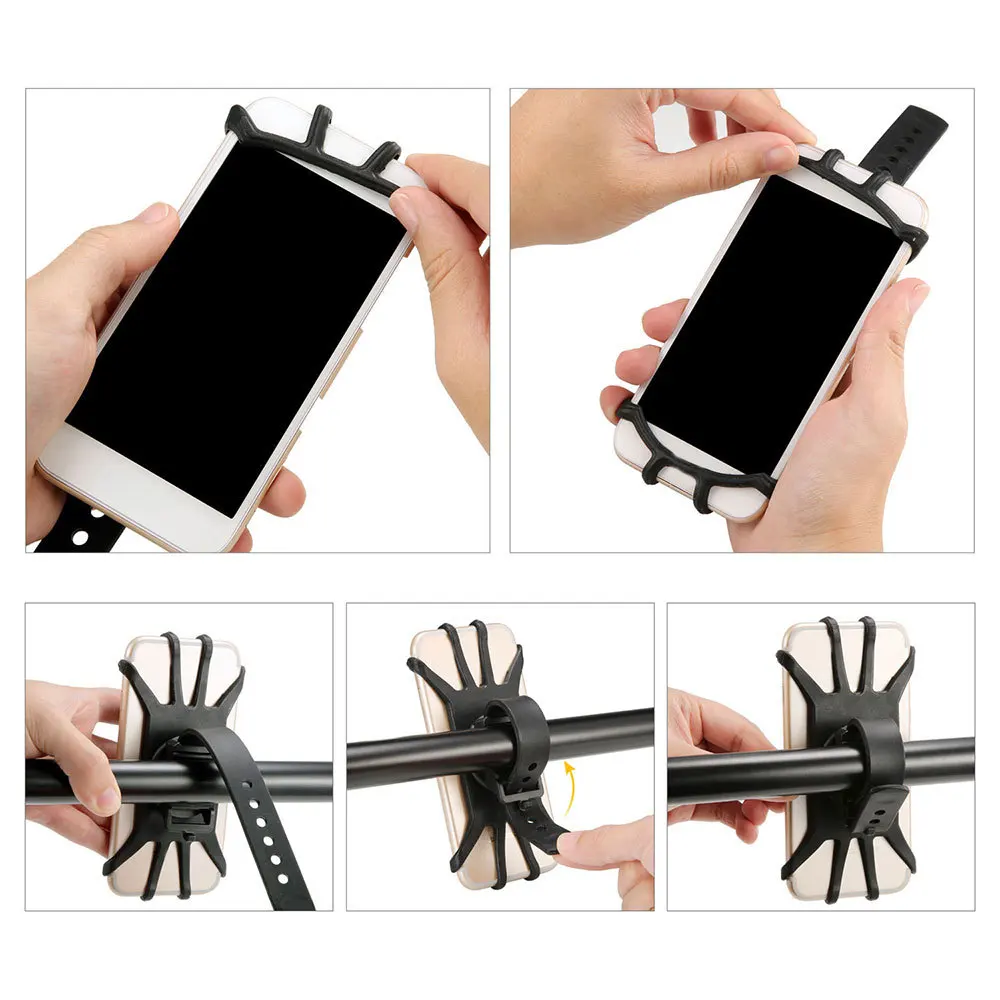 Bike Phone Holder Adjustable Pull Button Anti-shock Mount Bracket Fork For Handlebar Clip Stand GPS | Спорт и развлечения