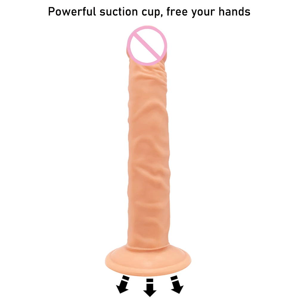 Реалистичный искусственный мягкий пенис 9 84 дюйма с присоской гибкий Фаллос