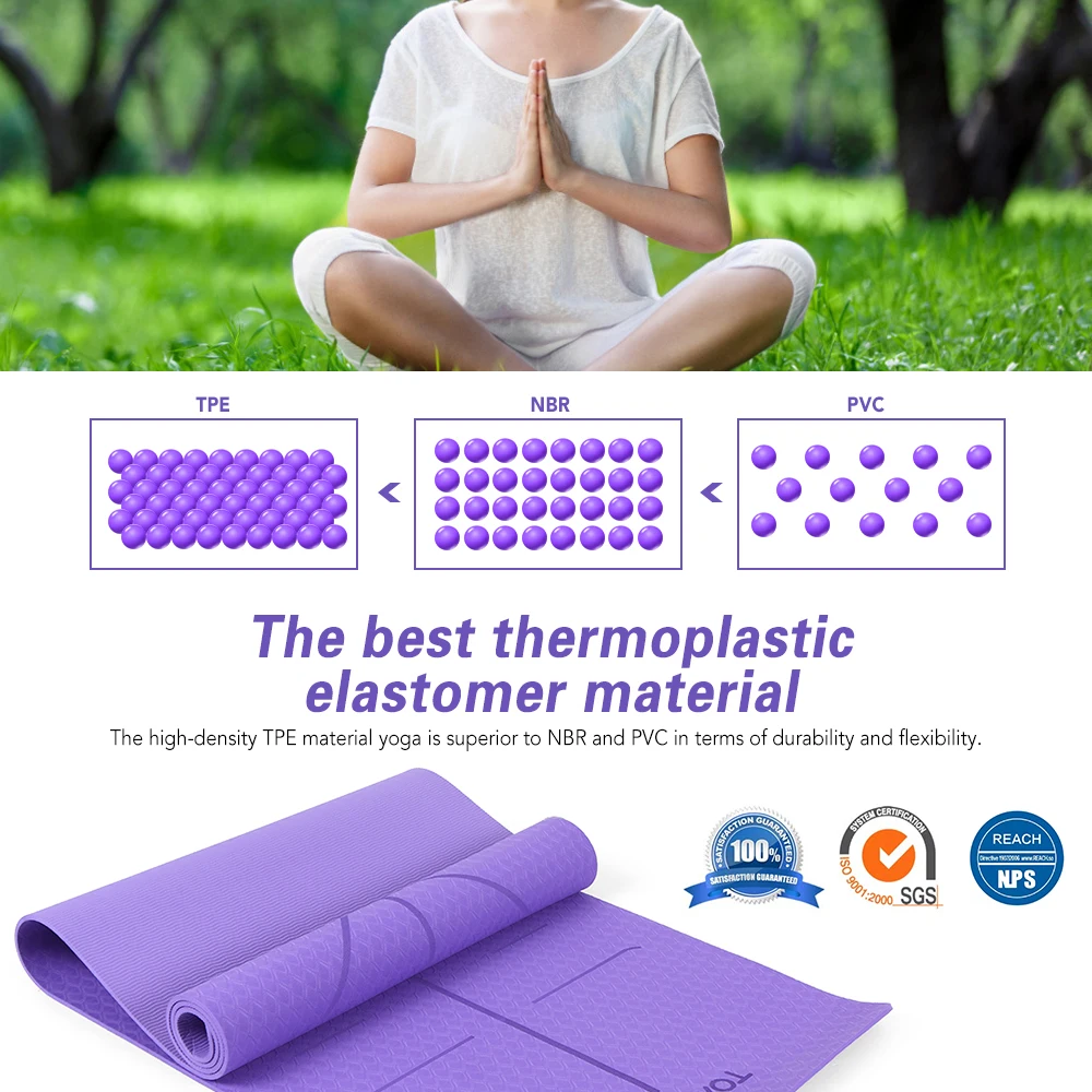 183X61cm High Quality TPE Non-slip Yoga Mats For Fitness Tasteless Pilates Gym Exercise Pads With Bandages Christmas Gift 2021 | Спорт и