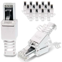 16 pieces network connectors tool free cat6a rj45 lan utp cable connector without tools cat6 installation cable