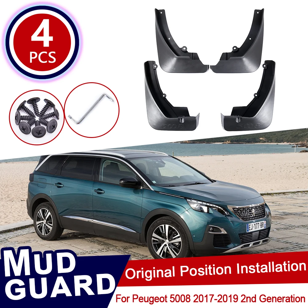 

for Peugeot 5008 2017 2018 2019 Mudflaps Mud Flaps Flap Splash Guards Mudguards Auto Fender Front Rear Car Accessories 2nd 2 Gen