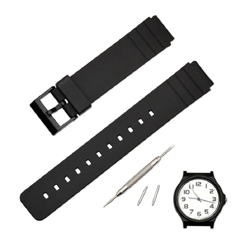 

TPU Rubber Watch Band For Casio MQ-24 Strap mq24 MW-240 Watch Accessories Replacement Black Waterproof Wristband Belt Bracelet