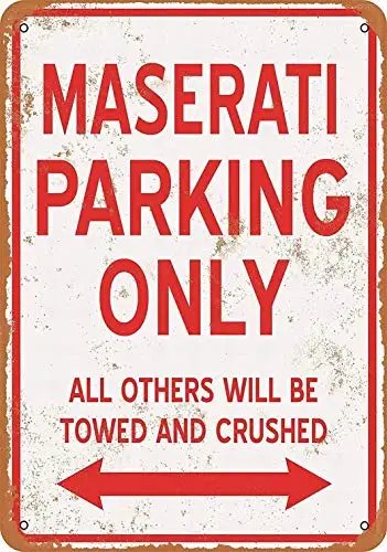 

12 x 16 Metal Sign - Maserati Parking ONLY - Vintage Wall Decor Home Decor