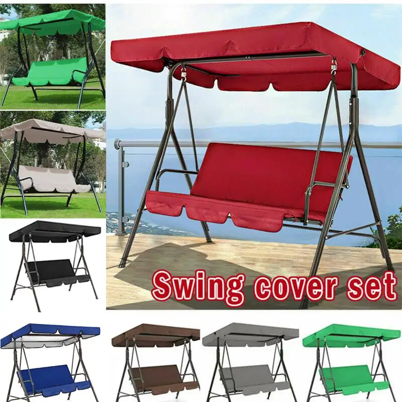 Swing Chair Cover Outdoor Garden Patio Swing Chair Seat and Top Cover Sunshade Canopy