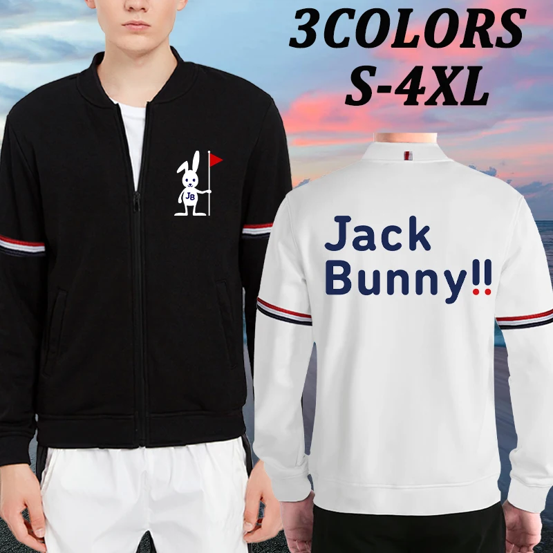 

2022 Fashion Bunny Printing Autumn New Solid Color Zipper Round Neck Baseball Men's Coat Leisure Sports Long Sleeve Men's Jacket