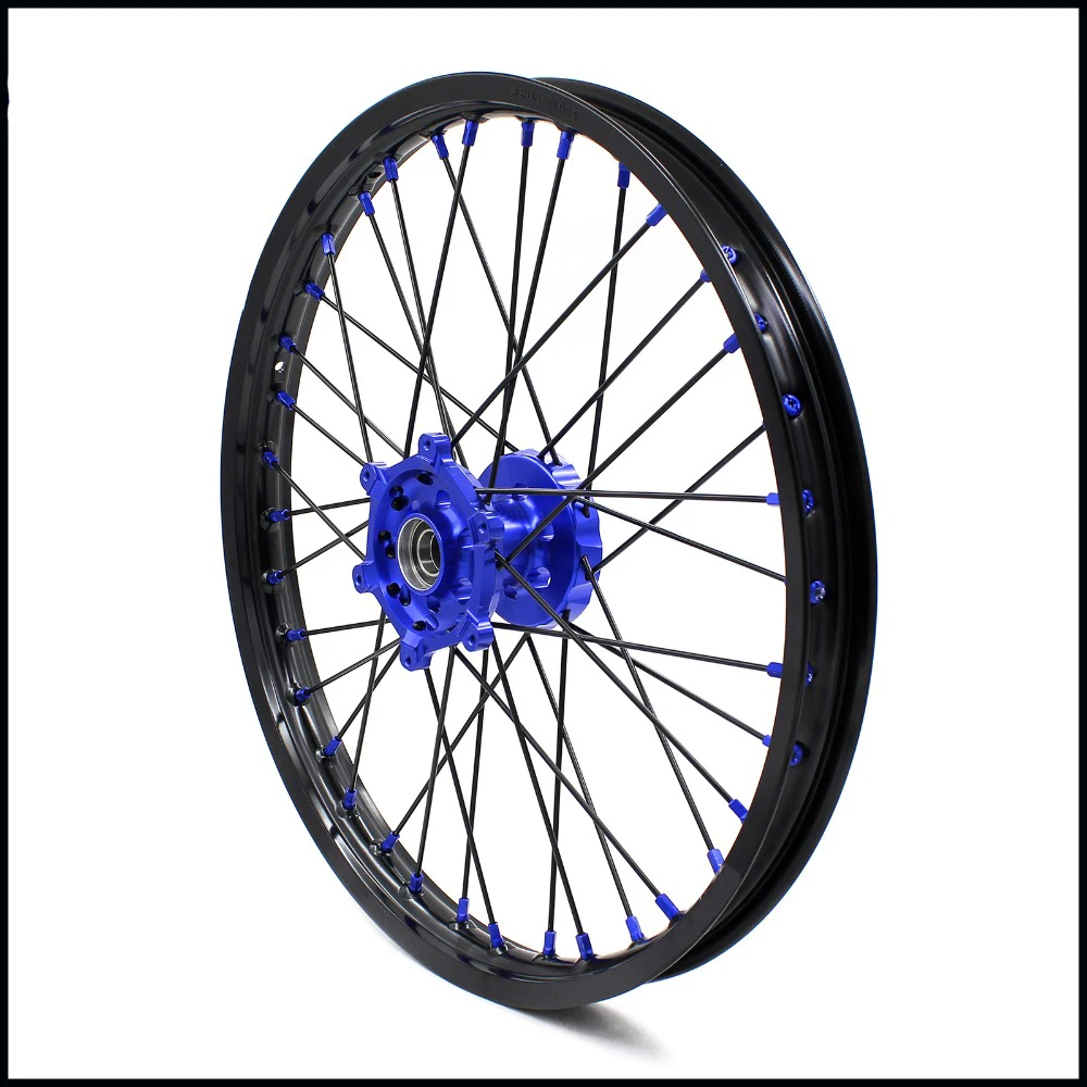 21/18 Мотоцикл обода эндуро спикер колеса Набор для YAMAHA YZ125 YZ250 1999 2021 YZ250F YZ450F синий