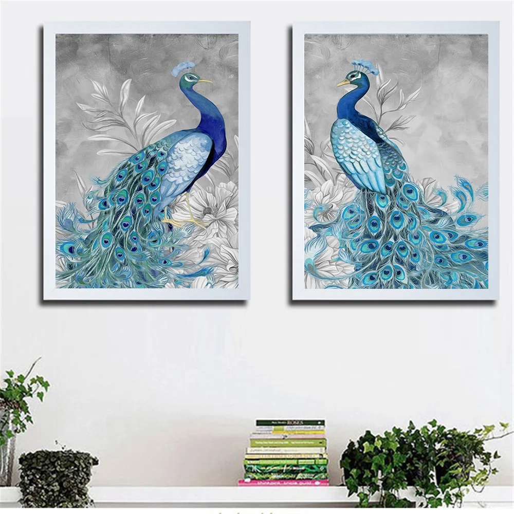 Nordic плакат Павлин Куадрос декоративные холст картины Wall Art печать Картина