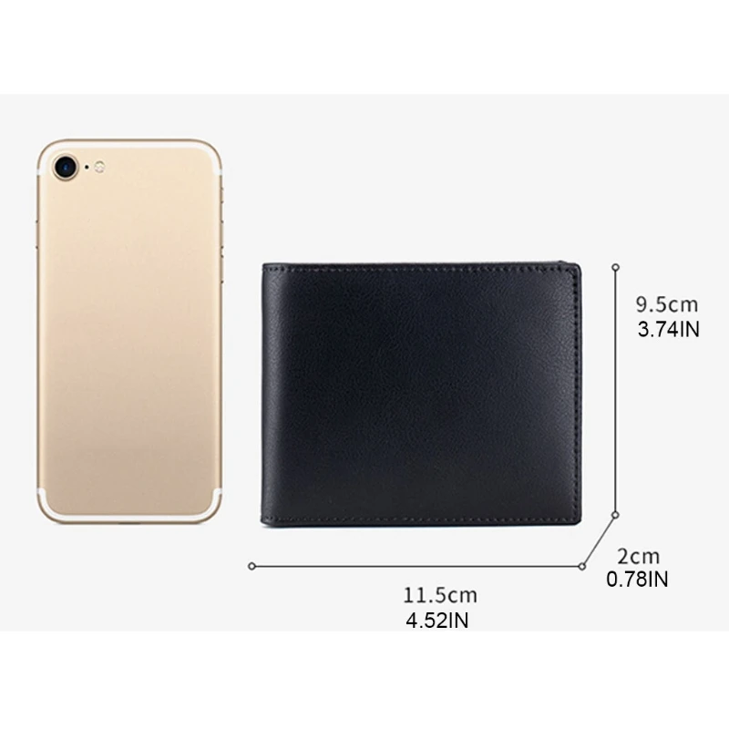 

RFID Blocking Leather Bifold Wallet for Men with Coin Pocket Vintage Card Holder