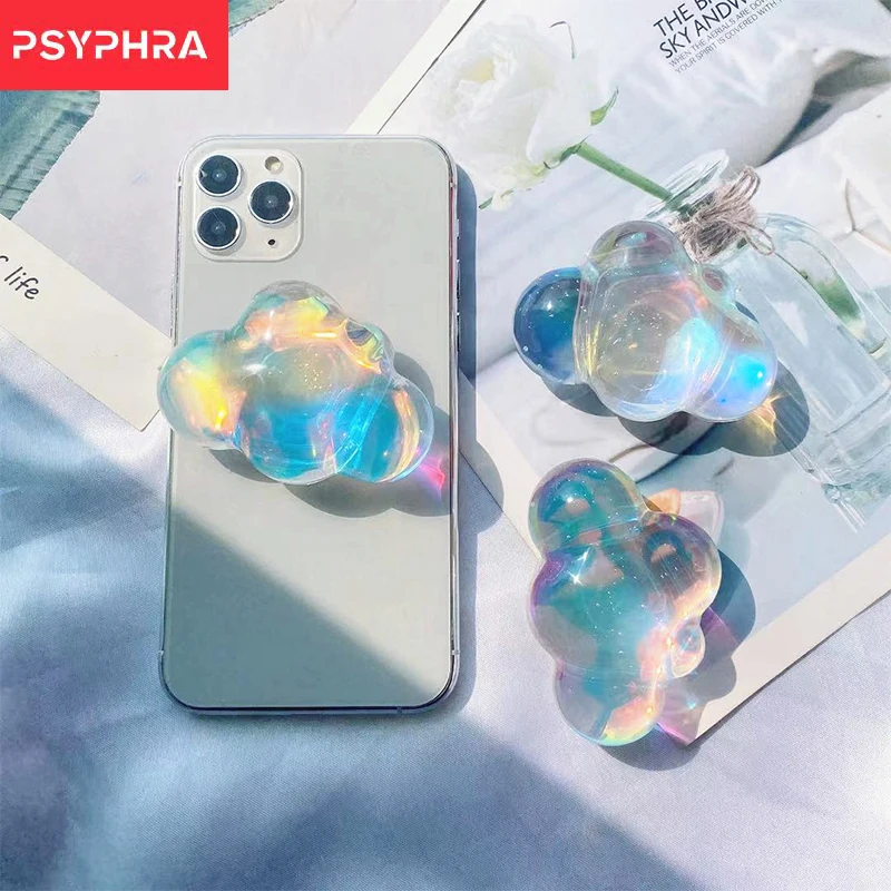 

INS 3D Korea Laser Clouds Phone Holder Griptok Support for IPhone Samsung Xiaomi Grip Tok Folding Handband Airbag Finger Stand