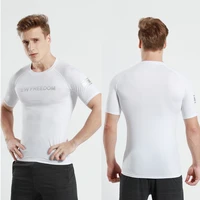 men sportswear black running sport t shirt gym fitness workout jogging short sleeve tops quick dry breathable wicking rash guard