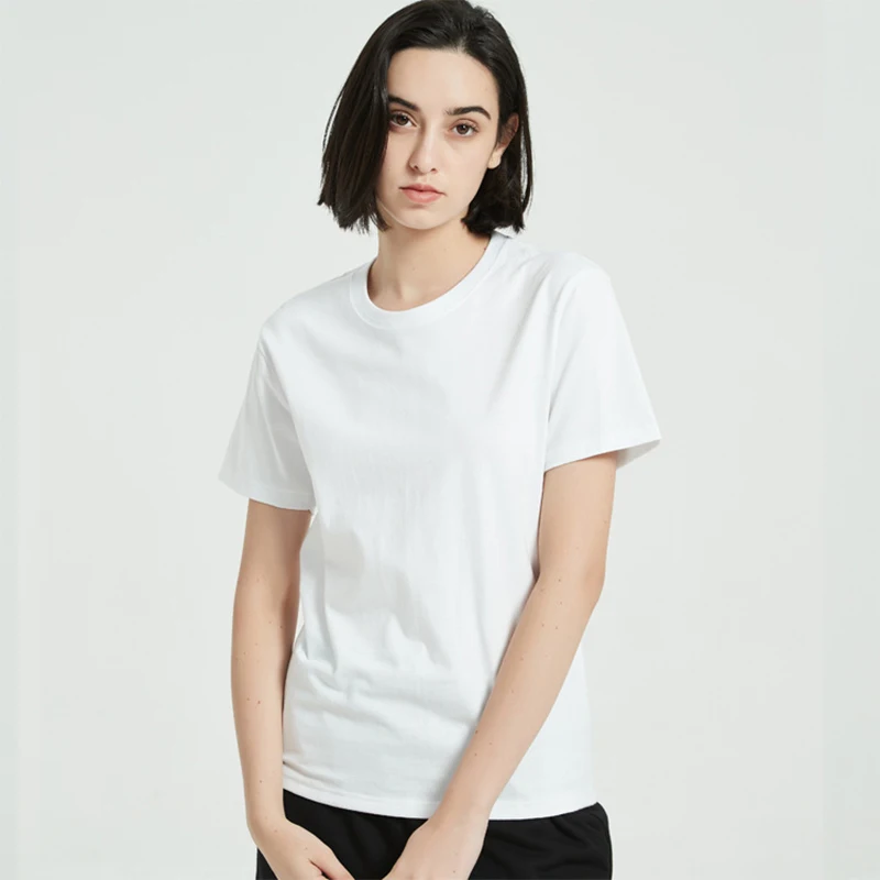 Футболка женская летняя однотонная из 100% хлопка с коротким рукавом | Женская