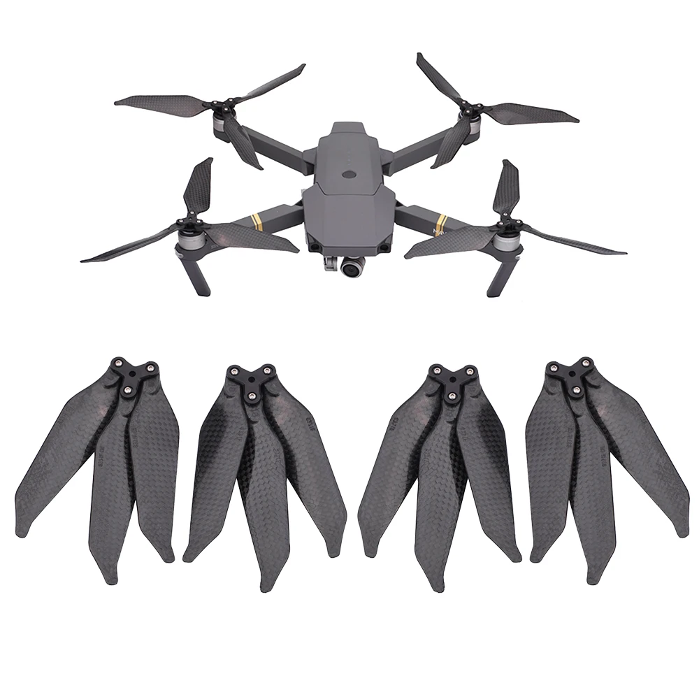 

For DJI Mavic Pro Drone 8331 Carbon Fiber Propeller Platinum 3-Blade Folding Props Low Noise Blade Noise Reduction Wing CW CCW