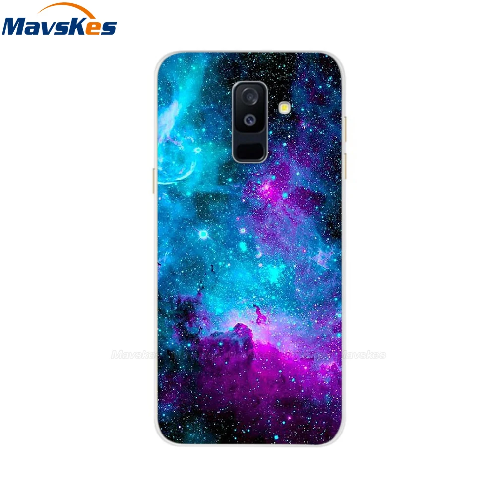 Floral Case For Samsung A6 2018 Cover A 6 A600F Soft Silicone TPU Phone Case For Samsung Galaxy A6 Plus 2018 A605 A605F Case Cat
