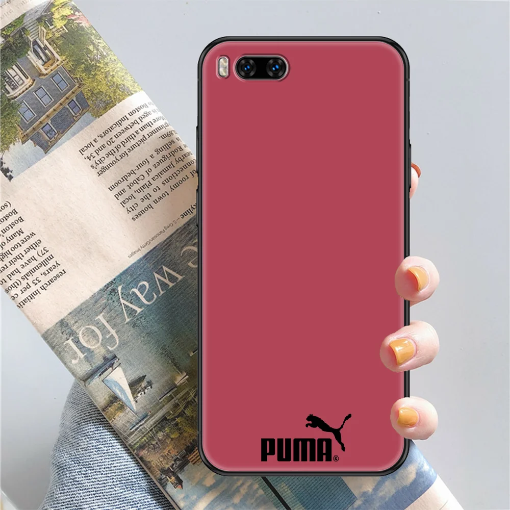 

sport brand pumas Phone case For Xiaomi Mi Max Note 3 A2 A3 8 9 9T 10 Lite Pro Ultra black luxury waterproof fashion funda